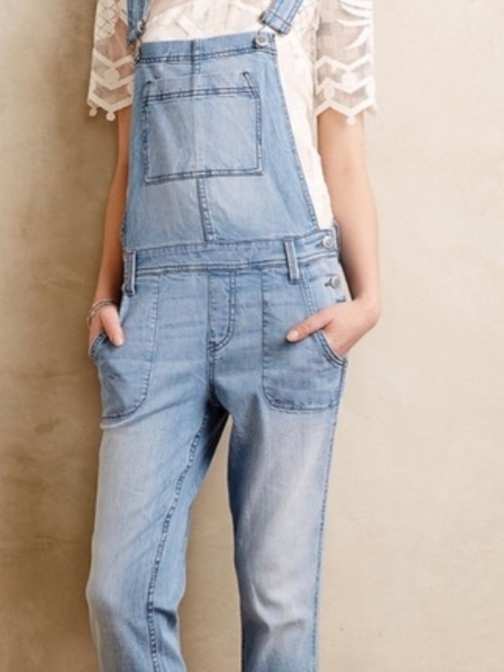 Level 99 Light Blue Denim Overalls S